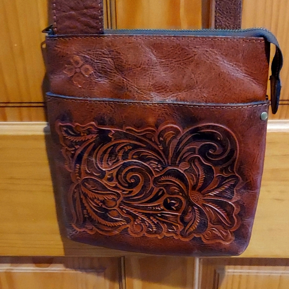 Brown LeatherPatrica Nash Embossed Me Bag
